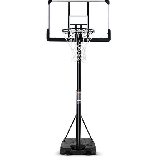 Portable Basketball Hoop Goal Basketball Hoop System Height Adjustable 7 Ft. 6 In..10 Ft. with 44 Inch Indoor Outdoor PVC Backboard Material